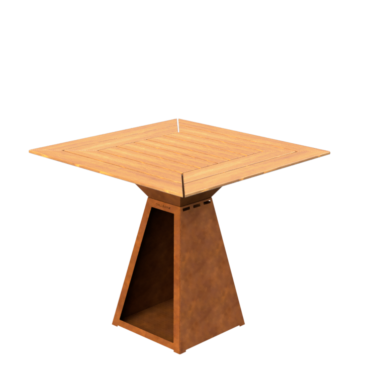 Classique (Table, Sans surfaces (Braséro), Sans tablettes, Trespa noir 8 mm, Sans couvercle, Sans roulettes, Sans bâche)